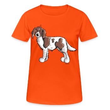 Knuffiger Münsterländer - Frauen T-Shirt atmungsaktiv - Neonorange - Vorne - AI Model Female 172 dark (172cm)