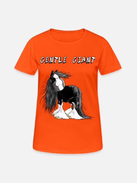 Hier ist das Shire Horse - Frauen T-Shirt atmungsaktiv - Neonorange