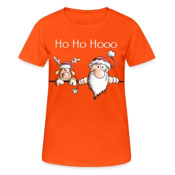 Saint Nicolas et ses rennes - T-shirt respirant Femme - orange néon - Devant - AI Model Female 172 dark (172cm)