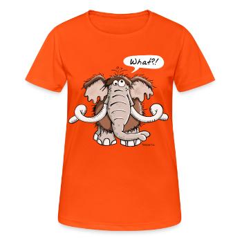 Großes Mammut - Elefant - Elfenbein - Tier - Tiere - Frauen T-Shirt atmungsaktiv - Neonorange - Vorne - AI Model Female 172 dark (172cm)
