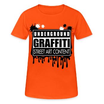 Underground graffitis flex - T-shirt respirant Femme - orange néon - Devant - AI Model Female 172 dark (172cm)