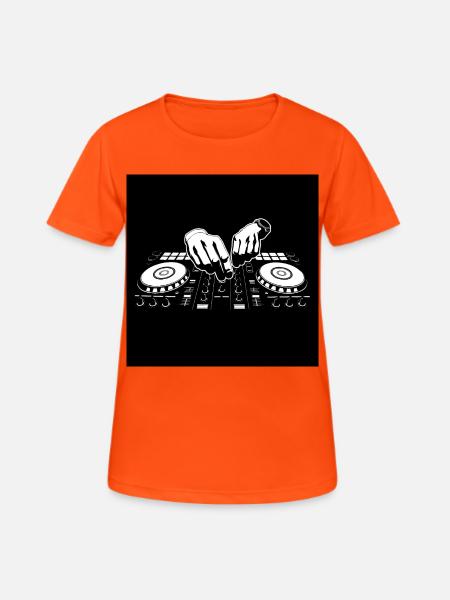DJ Gesichtsmaske - Frauen T-Shirt atmungsaktiv - Neonorange