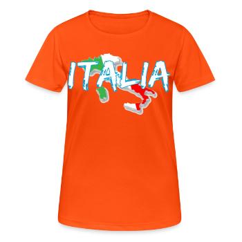 Italie Edo botte blanche - T-shirt respirant Femme - orange néon - Devant - AI Model Female 172 dark (172cm)