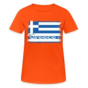 Grèce - T-shirt respirant Femme - orange néon - Devant - AI Model Female 172 dark (172cm)