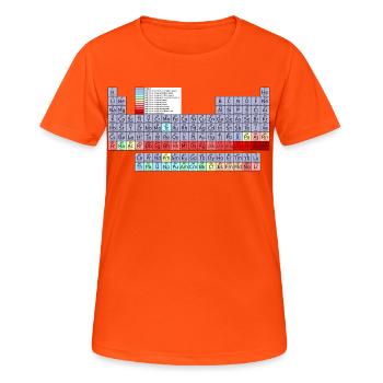Table périodique - T-shirt respirant Femme - orange néon - Devant - AI Model Female 172 dark (172cm)
