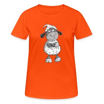 Non mouton je aucune déclaration motif animal comique amusant - T-shirt respirant Femme - orange néon - Devant - AI Model Female 172 dark (172cm)