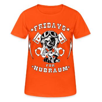 Fridays for Hubraum - Frauen T-Shirt atmungsaktiv - Neonorange - Vorne - AI Model Female 172 dark (172cm)