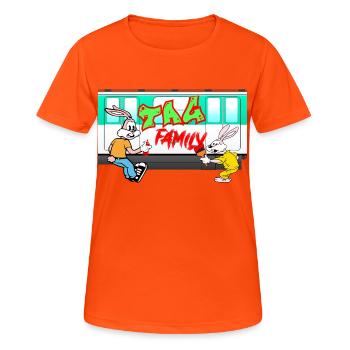 Tag Familie - Frauen T-Shirt atmungsaktiv - Neonorange - Vorne - AI Model Female 172 dark (172cm)