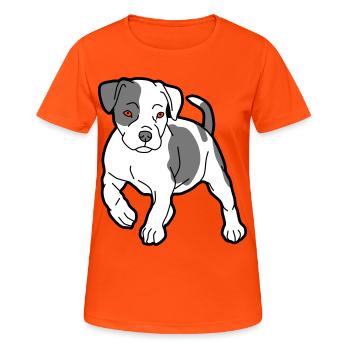 chien - T-shirt respirant Femme - orange néon - Devant - AI Model Female 172 dark (172cm)