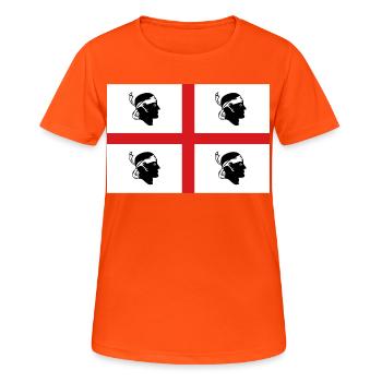 drapeau d’autocollant de Sardaigne autocollant drapeau Sardaigne - T-shirt respirant Femme - orange néon - Devant - AI Model Female 172 dark (172cm)