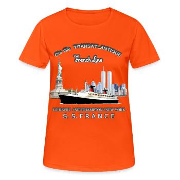 LINER FRANCE Louis RUNEMBERG © Adagp - Women's Breathable T-Shirt - neon orange - Front - AI Model Female 172 dark (172cm)