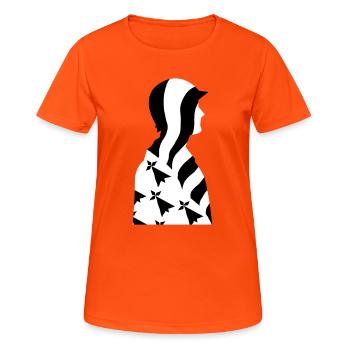 Breton patriot - Women's Breathable T-Shirt - neon orange - Front - AI Model Female 172 dark (172cm)