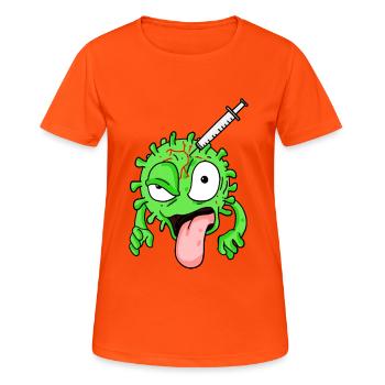Virus vacciné - T-shirt respirant Femme - orange néon - Devant - AI Model Female 172 dark (172cm)