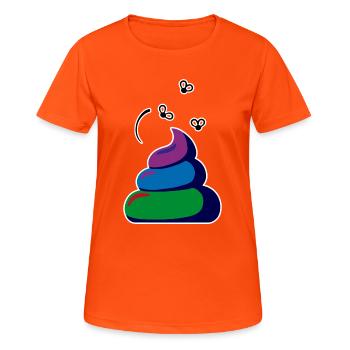 Merde - T-shirt respirant Femme - orange néon - Devant - AI Model Female 172 dark (172cm)
