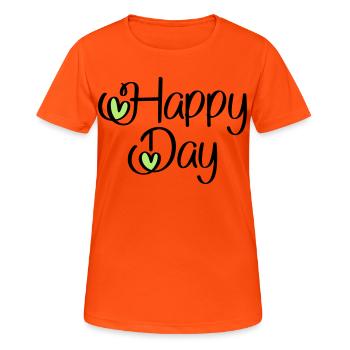 Happy Day - T-shirt respirant Femme - orange néon - Devant - AI Model Female 172 dark (172cm)