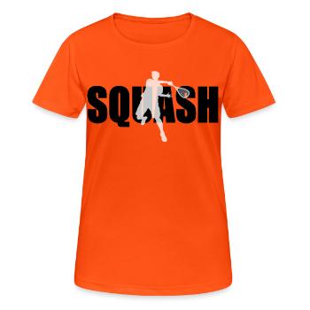 Squash - T-shirt respirant Femme - orange néon - Devant - AI Model Female 172 dark (172cm)