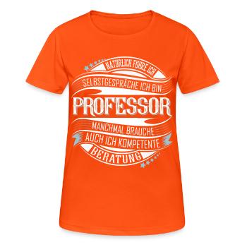 Professor - Frauen T-Shirt atmungsaktiv - Neonorange - Vorne - AI Model Female 172 dark (172cm)