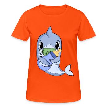 Baby Junge Hai - Frauen T-Shirt atmungsaktiv - Neonorange - Vorne - AI Model Female 172 dark (172cm)