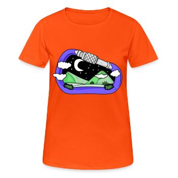 Berg Berge - Frauen T-Shirt atmungsaktiv - Neonorange - Vorne - AI Model Female 172 dark (172cm)