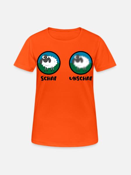 Schaf Unschaf - Frauen T-Shirt atmungsaktiv - Neonorange