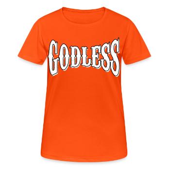 dieu dieu prie dieu prière dieu divinité chemise divine - T-shirt respirant Femme - orange néon - Devant - AI Model Female 172 dark (172cm)
