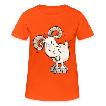 Kein Bock Widder I Schaf I Ziegen Bock I Chèvre - T-shirt respirant Femme - orange néon - Devant - AI Model Female 172 dark (172cm)