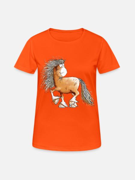 Funny Horse I Horse Motif Fun - Women's Breathable T-Shirt - neon orange