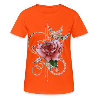 tattoo - Frauen T-Shirt atmungsaktiv - Neonorange - Vorne - AI Model Female 172 dark (172cm)