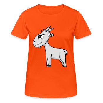 Ziege Ziegenbock Bock - Frauen T-Shirt atmungsaktiv - Neonorange - Vorne - AI Model Female 172 dark (172cm)