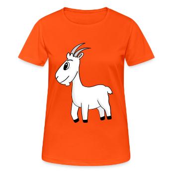 Ziegenbock Bock - Frauen T-Shirt atmungsaktiv - Neonorange - Vorne - AI Model Female 172 dark (172cm)