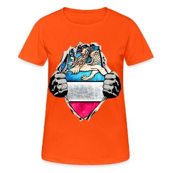 Rostock couleurs vives sous la chemise - T-shirt respirant Femme - orange néon - Devant - AI Model Female 172 dark (172cm)