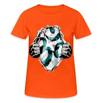 Om under the shirt - Women's Breathable T-Shirt - neon orange - Front - AI Model Female 172 dark (172cm)