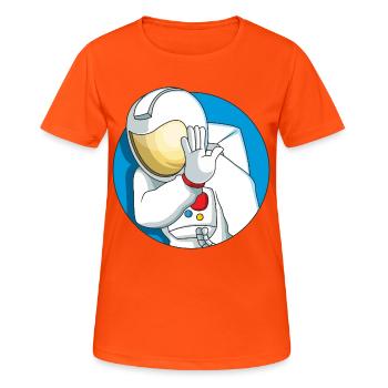 Astronaute timide - T-shirt respirant Femme - orange néon - Devant - AI Model Female 172 dark (172cm)