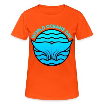 Welttag der Ozeane - Frauen T-Shirt atmungsaktiv - Neonorange - Vorne - AI Model Female 172 dark (172cm)