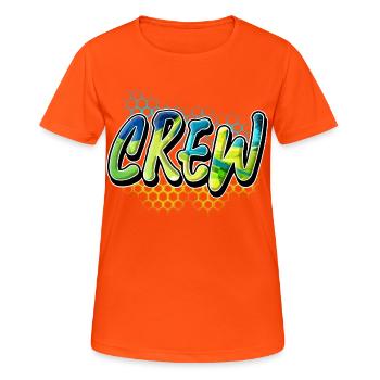 Crew - Frauen T-Shirt atmungsaktiv - Neonorange - Vorne - AI Model Female 172 dark (172cm)