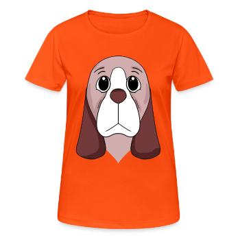 Chiens de race Basset Hound - T-shirt respirant Femme - orange néon - Devant - AI Model Female 172 dark (172cm)