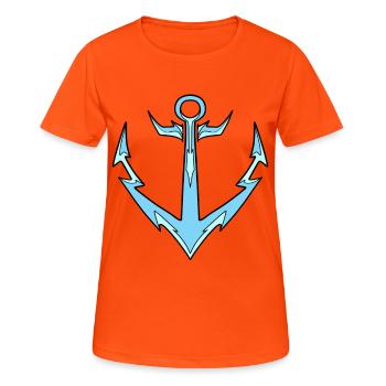 Ancre bleu clair - T-shirt respirant Femme - orange néon - Devant - AI Model Female 172 dark (172cm)