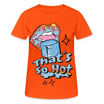 Bouche chaude avec de la glace - T-shirt respirant Femme - orange néon - Devant - AI Model Female 172 dark (172cm)