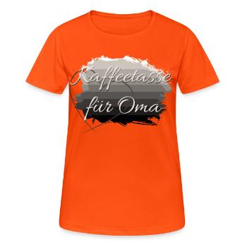 Tasse de café pour grand-mère - T-shirt respirant Femme - orange néon - Devant - AI Model Female 172 dark (172cm)