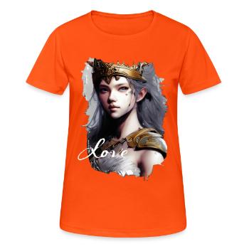 Valkyrie Amazon Warrior Fine Art - T-shirt respirant Femme - orange néon - Devant - AI Model Female 172 dark (172cm)