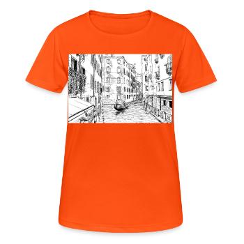 Venise - T-shirt respirant Femme - orange néon - Devant - AI Model Female 172 dark (172cm)