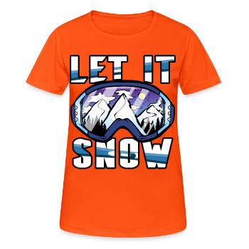 Wintersport Skilauf - Frauen T-Shirt atmungsaktiv - Neonorange - Vorne - AI Model Female 172 dark (172cm)