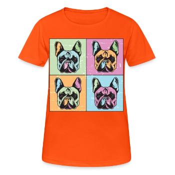 Bulldogs Image Abstract - T-shirt respirant Femme - orange néon - Devant - AI Model Female 172 dark (172cm)