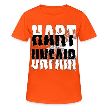 HART und UNFAIR - Frauen T-Shirt atmungsaktiv - Neonorange - Vorne - AI Model Female 172 dark (172cm)