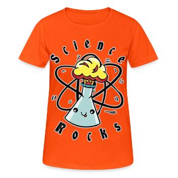 La science roche - T-shirt respirant Femme - orange néon - Devant - AI Model Female 172 dark (172cm)