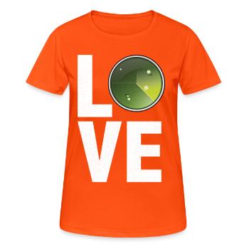 Le contrôleur de la circulation aérienne adore le contrôle de vol radar - T-shirt respirant Femme - orange néon - Devant - AI Model Female 172 dark (172cm)