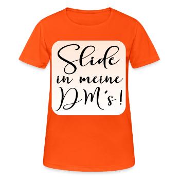 FLIRTEN - Frauen T-Shirt atmungsaktiv - Neonorange - Vorne - AI Model Female 172 dark (172cm)