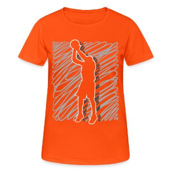 Basketball Basketballer - Frauen T-Shirt atmungsaktiv - Neonorange - Vorne - AI Model Female 172 dark (172cm)