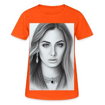 Femme avec des bijoux - T-shirt respirant Femme - orange néon - Devant - AI Model Female 172 dark (172cm)