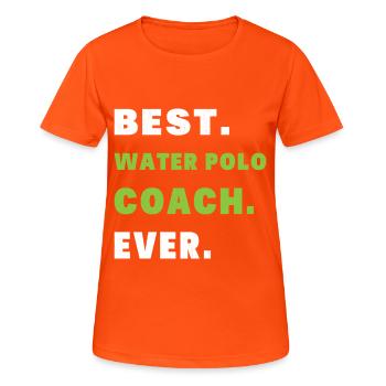 Bester Trainer Wasserball Humor Geschenk Coach - Frauen T-Shirt atmungsaktiv - Neonorange - Vorne - AI Model Female 172 dark (172cm)